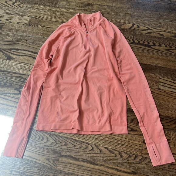 Pink peach apricot Sweaty Betty long sleeve activewear sports top - Picture 1 of 8